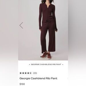 Splendid Georgie Cashblend Rib Pant dark plum